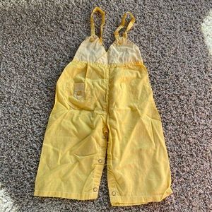 Vintage baby yellow overalls 24” long 6+ months